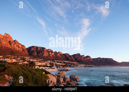 South Africa, Western Cape, Cape Town, Camps Bay and Twelve Apostles, Table Mountain National Park Stock Photo