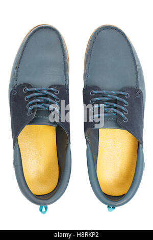 Pair of blue male shoes Stock Photo