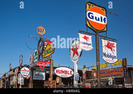 Barstow, California - Old gas station signs. Stock Photo