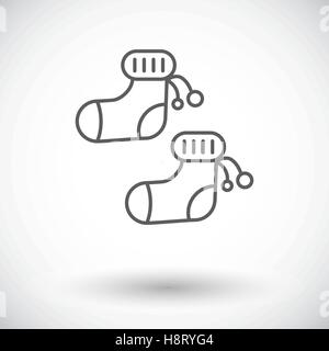 Children socks icon. Thin line flat vector related icon for web and mobile applications. It can be used as - logo, pictogram, ic Stock Vector
