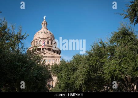 Tower section of Texas State Capitol in Austin, Texas, USA. Stock Photo