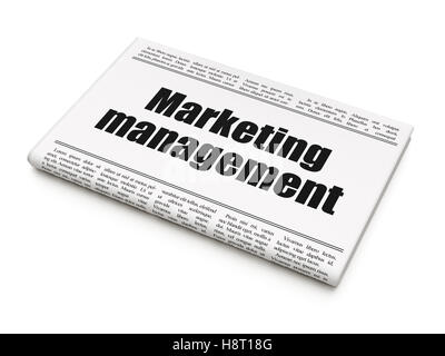 Advertising concept: newspaper headline Marketing Management Stock Photo