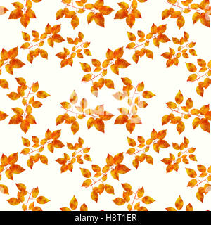 Orange leaves seamless pattern Stock Photo