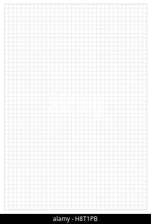 Vector, Illustration of Gray Grid Paper Sheet.  White Boarder. Stock Vector
