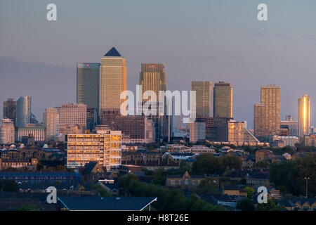 europe, UK, England, London, Canary Wharf Isle of Dogs skyline Stock Photo