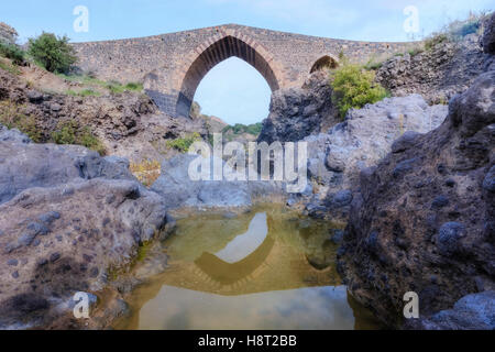 Ponte dei Saraceni, Adrano, Sicily, Italy Stock Photo