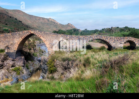 Ponte dei Saraceni, Adrano, Sicily, Italy Stock Photo