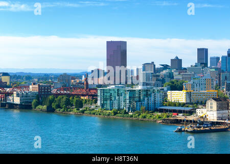 View of skyscrapers in downtown Portland, Oregon Stock Photo