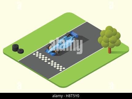 F1 Formula One Racing Icon Car, vector illustration cartoon Stock ...