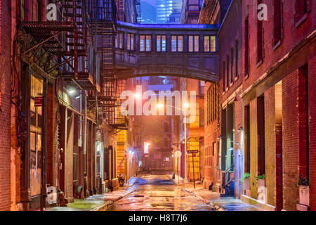 Alley in the Tribeca neighborhood in New York City. Stock Photo