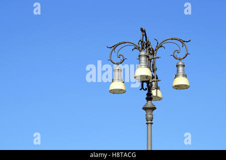 lamp street lighting in the Gothic style with the blue sky background Stock Photo