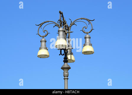 lamp street lighting in the Gothic style with the blue sky background Stock Photo
