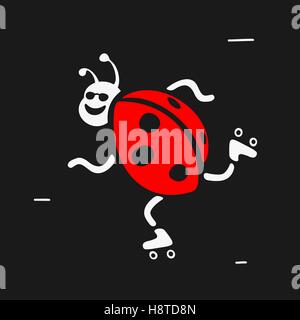 Ladybug roller vector illustration Stock Vector
