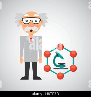 scientist chemistry concept microscope graphic vector illustration eps 10 Stock Vector