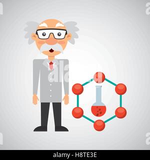 character man scientist test tube design vector illustration eps 10 Stock Vector