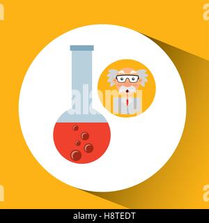 character man scientist test tube design vector illustration eps 10 Stock Vector