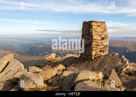 The stone built Trig Point on the summit of Moel Siabod Stock Photo