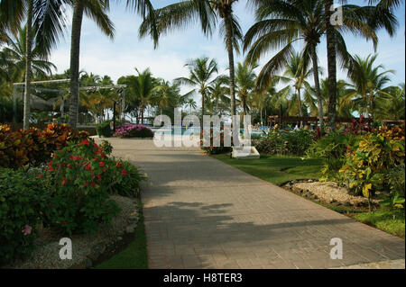 Hotel area. Dreams La Romana Resort and Spa. Bayahibe, La Altagracia Province, Dominican Republic, Caribbean Sea Stock Photo