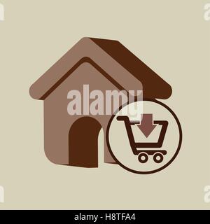 e-commerce store web page icon digital vector illustration eps 10 Stock Vector