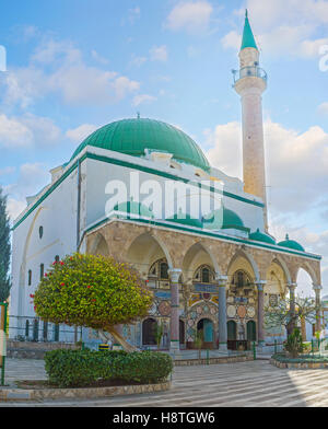 Al-Jazzar mosque is the fine example of the Ottoman architecture in old Acre, Israel. Stock Photo