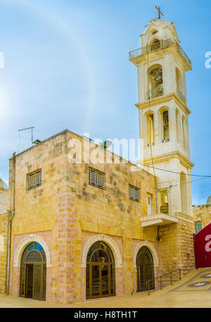 The mystical light sky effect over the St. Mary's Syrian Orthodox Church Stock Photo