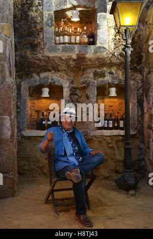 The Italian singer Al Bano, portrait in the cellar of his farmhouse Tenute Al Bano Carrisi, Cellino San Marco (BR), Italy, June Stock Photo