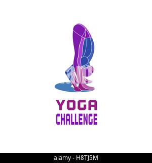 Yoga challenge icon concept Stock Vector