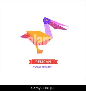 Bird origami icon Stock Vector