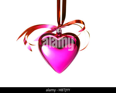Christmas hearts against a white background Stock Photo