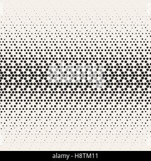 Vector Seamless Black and White Circles Halftone Pattern Stock Vector
