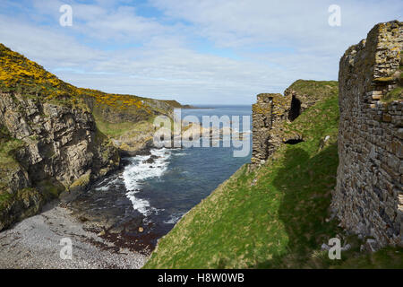 Findlater Castle, near Cullen, Aberdeenshire, Scotland Stock Photo