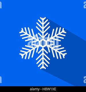 Snowflake flat icon with long shadow. Vector illustration eps10. Stock Vector