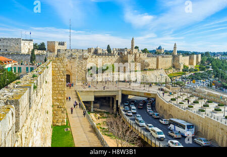 The white stone walls of Jerusalem are one of the notable landmarks of the city, Jerusalem Stock Photo