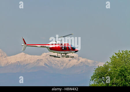 Vigili del Fuoco VF 80 Agusta A109 Power Helicopter on blue sky