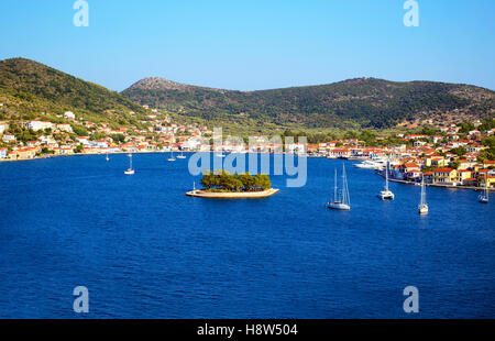 Vathy in Ithaca island Greece Stock Photo