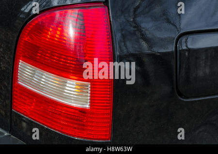 Rear headlight Assembly black passenger car closeup Stock Photo