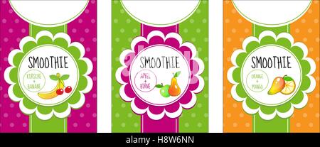 Labels set smoothies. Stock Vector