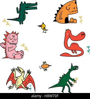 Great designed set of dragoon arts that can be used in various templates Stock Vector