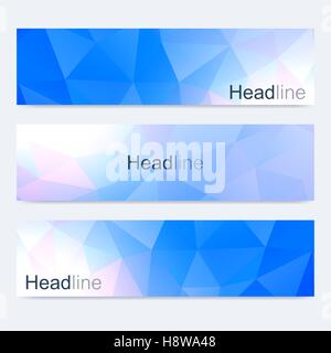 Scientific set of modern vector banners. Colorful polygonal background. Modern stylish triangle backdrop. Medical, tecnology, chemistry design. Stock Vector