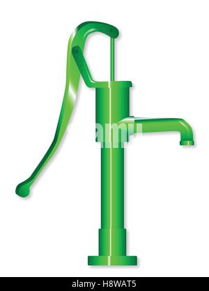 A typical old fashioned hand powered water pump Stock Vector