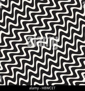 Vector Seamless Hand Drawn Diagonal Wavy Lines Grunge Pattern Stock ...