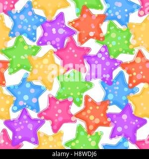 Seamless Pattern, Colorful Stars Stock Vector