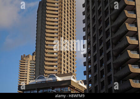 Residential buildings around the Barbican Centre, London, UK Stock Photo