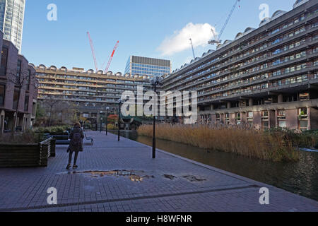 Residential buildings around the Barbican Centre, London, UK Stock Photo