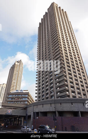 Residential buildings around the Barbican Centre, London, UK Stock Photo