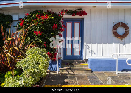 Sausalito, CA, USA, Detail, Painted Door to American Restaurant 'Bar Bocce » downtown Stock Photo