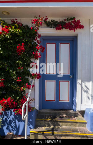 Sausalito, CA, USA, Detail, Painted Door to American Restaurant, 'Bar Bocce » Americana suburb Stock Photo