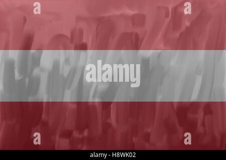 Austria painted / drawn vector flag. Vector file contains flag and texture layers. Stock Vector