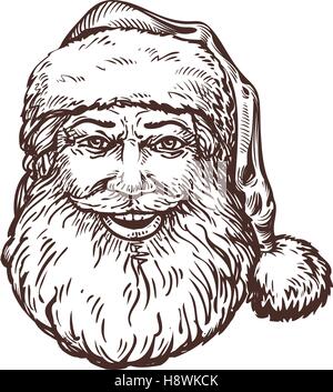 Jolly Santa Claus. Sketch vector Stock Vector