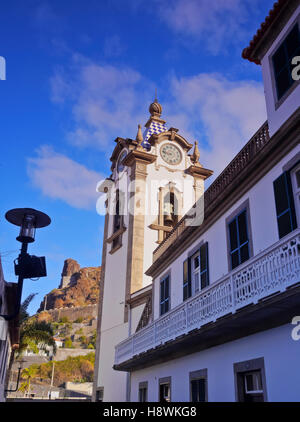 Portugal, Madeira, View of the Church of Sao Bento in Ribeira Brava. Stock Photo